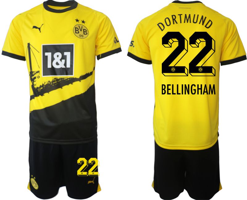 Men 2023-2024 Club Borussia Dortmund home yellow #22 Soccer Jersey->borussia dortmund jersey->Soccer Club Jersey